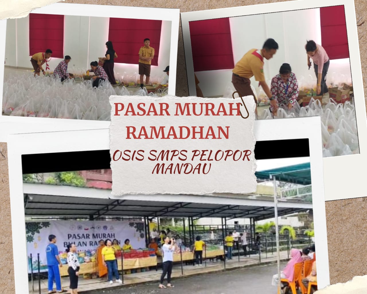Pasar Murah Ramadhan: OSIS SMPS Pelopor Mandau dan WBI Vihara Pubbarama Duri Berbagi Kasih Kepada Masyarakat