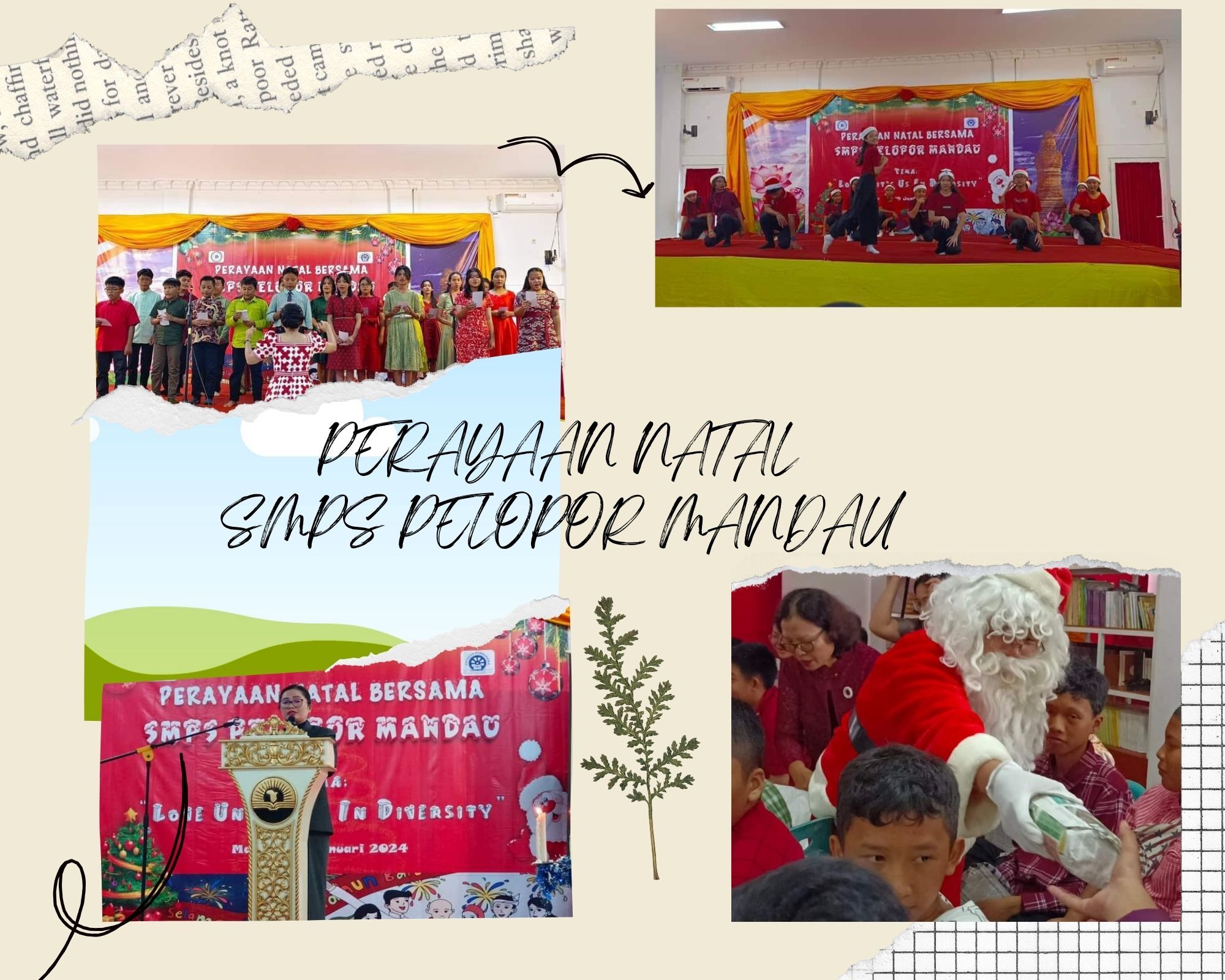 PERAYAAN NATAL SMPS PELOPOR MANDAU  PERTAMA KALI MERAYAKAN DALAM KEBERAGAMAN