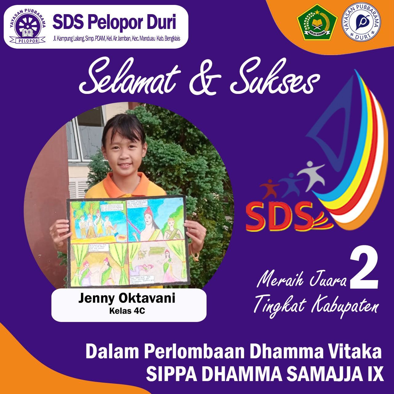 JUARA 2 DALAM LOMBA DHAMMA VITAKA SIPPA DHAMMA SAMAJJA IX